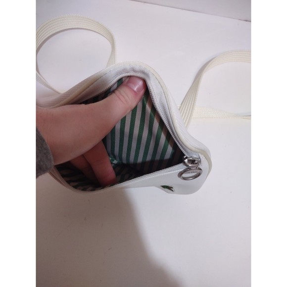 Lacoste Crossbody White Bag Vintage Alligator Designer Zip Sporty - Picture 7 of 13